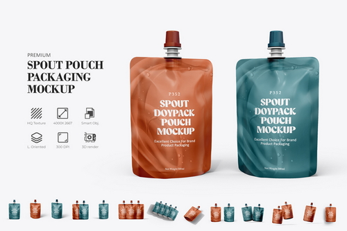 Spout Pouch Packaging Branding Mockup