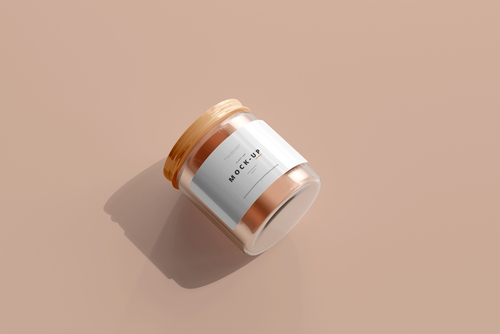 Glass Cosmetic Jar Mockup