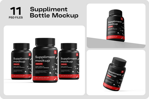 Medical Supplement Bottle Mockup