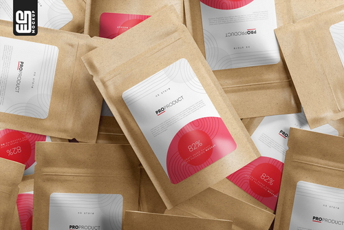 Kraft Paper Sachet Packaging Mockup