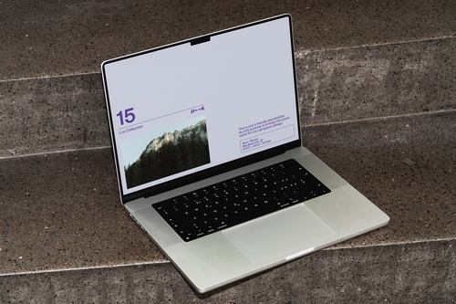 Rough Staircase MackBook Pro Mockup — LUX-15