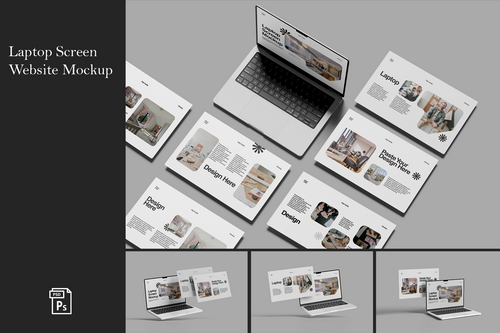 Laptop Screen & Website Mockup