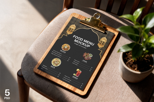 Clipboard Menu Mockup