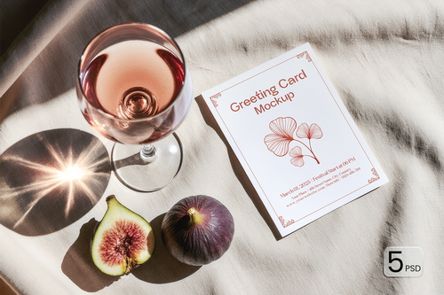Greeting Card Mockup Scene