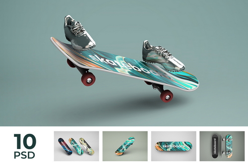 Realistic Skateboard Mockup
