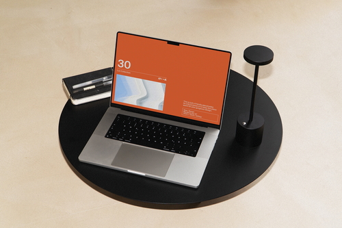 Vintage Office MacBook Pro Mockup — LUX-30
