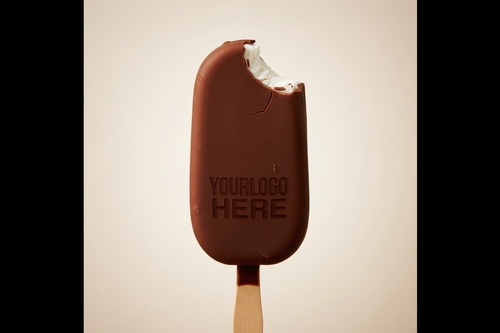 Chocolate Covered Ice Cream Bar Logo Mockup