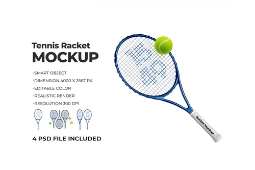 Tennis Racquet PSD Mockup