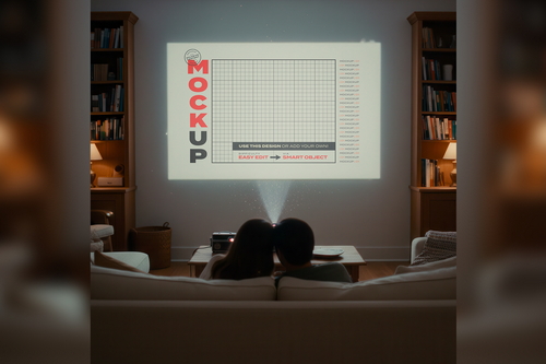 Projector Screen Home Cinema Mockups