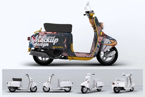 Retro Scooter Mock-Up
