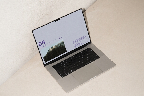 Vintage Stone MacBook Pro Mockup — LUX-08