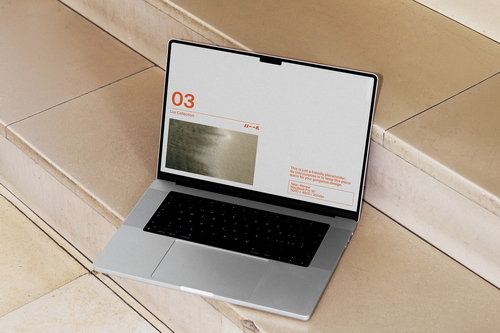 Vintage Staircase MacBook Pro Mockup — LUX-03