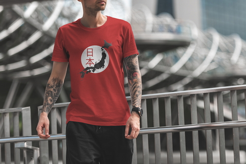 T-Shirt Mockup Male Model City Scene 09