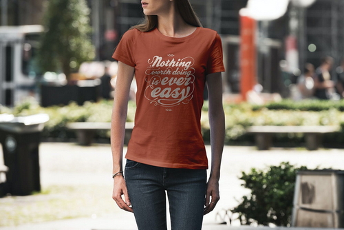 T-Shirt Mockup Female Model New York Scene 17
