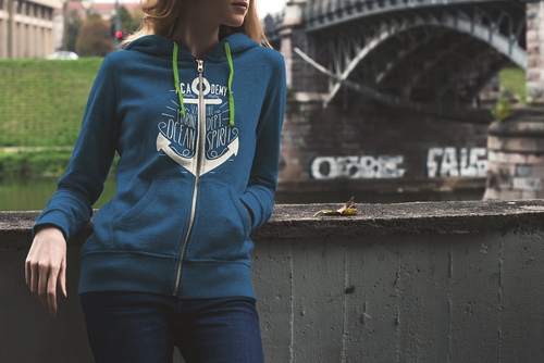 Hoodie Mockup Scene Female Model 15