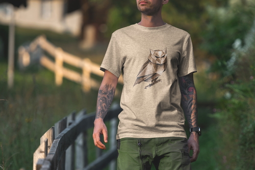 T-Shirt Mockup Male Model Alpine Scene 14