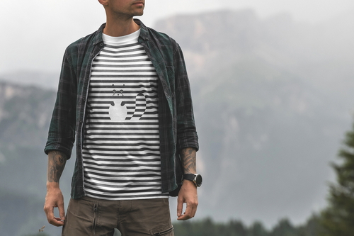 T-Shirt Mockup Male Model Alpine Scene 12