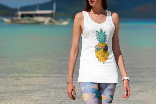 Tank Top Mockup Female Model Vacation Scene 31