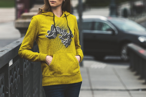 Hoodie Mockup Scene Female Model 06