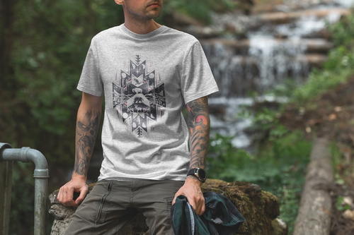 T-Shirt Mockup Male Model Alpine Scene 10