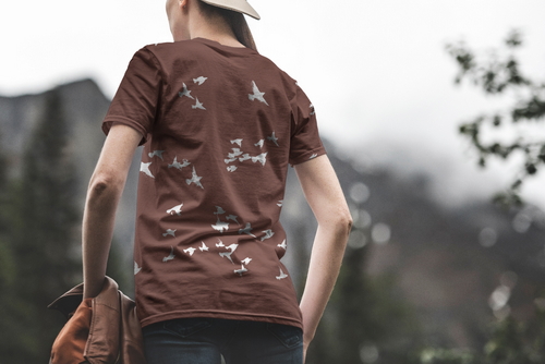 T-Shirt Mockup Female Model Adventure Scene 15