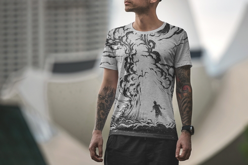 T-Shirt Mockup Male Model City Scene 20