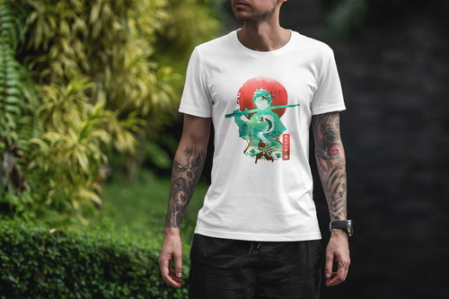 T-Shirt Mockup Male Model City Scene 05