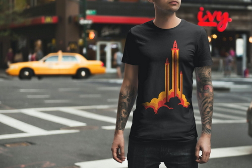 T-Shirt Mockup Male Model New York Scene 02