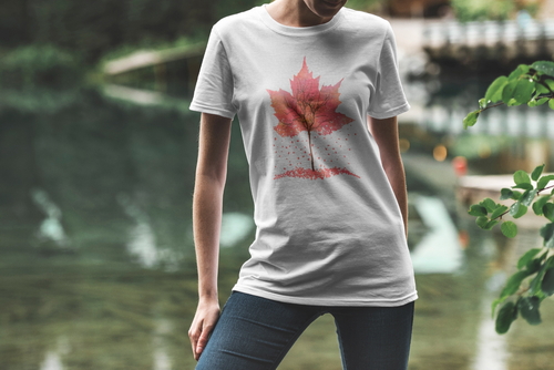 T-Shirt Mockup Female Model Adventure Scene 13