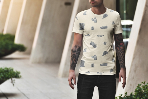 T-Shirt Mockup Male Model New York Scene 12