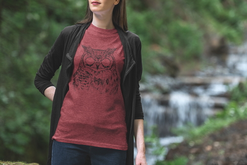 T-Shirt Mockup Female Model Alpine Scene 09