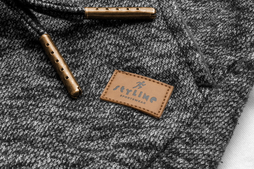 Sweatpants Leather Label Mockup Scene 07