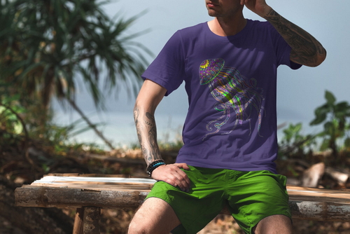 T-Shirt Mockup Male Model Vacation Scene 14