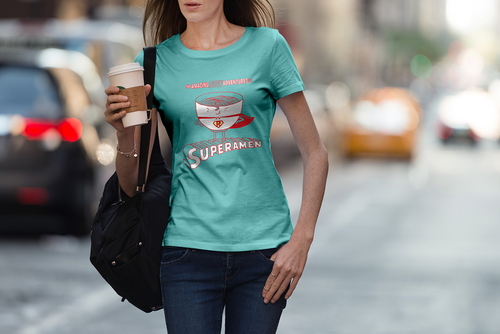 T-Shirt Mockup Female Model New York Scene 13