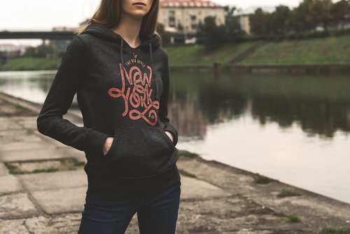 Hoodie Mockup Scene Feale Model 04