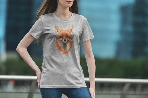 T-Shirt Mockup Female Model City Scene 23