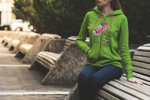 Hoodie Mockup Scene Female Model 13