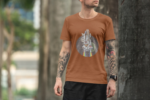 T-Shirt Mockup Male Model City Scene 21
