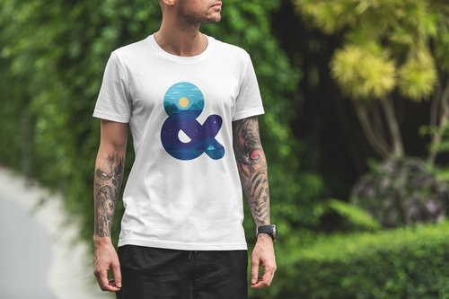 T-Shirt Mockup Male Model City Scene 06