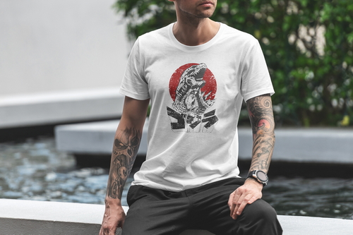 T-Shirt Mockup Male Model City Scene 04