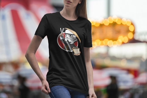 T-Shirt Mockup Female Model City Scene 26