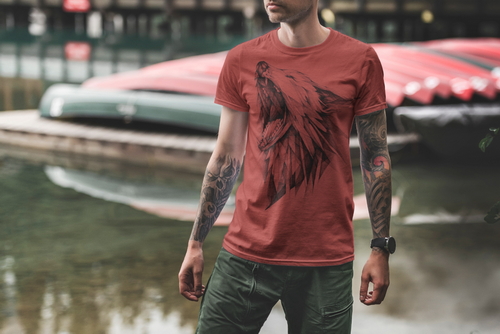 T-Shirt Mockup Male Model Adventure Scene 12