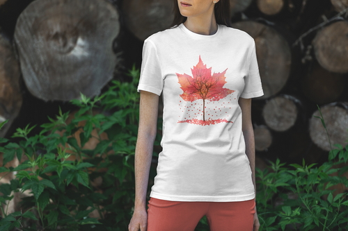 T-Shirt Mockup Female Model Alpine Scene 21