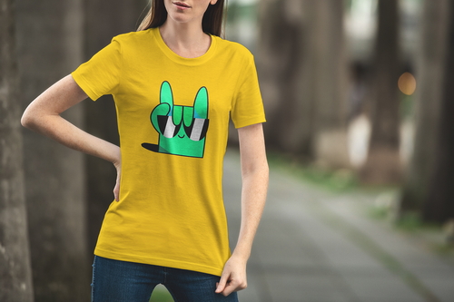 T-Shirt Mockup Female Model City Scene 22