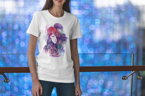 T-Shirt Mockup Female Model City Scene 15
