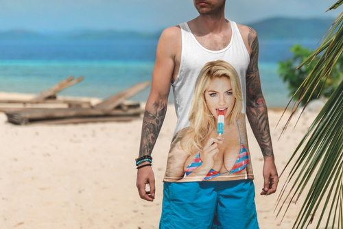 Tank Top Mockup Male Model Vacation Scene 37