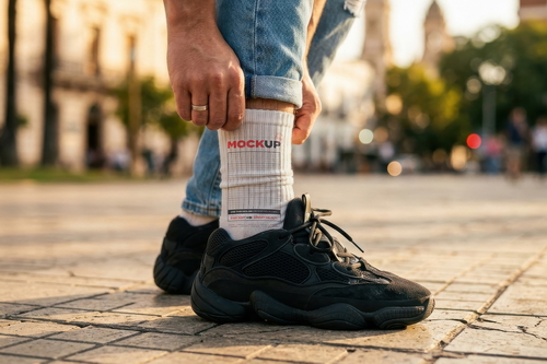Socks Design Mockup in Use