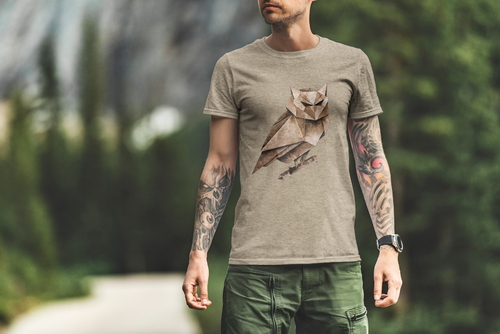 T-Shirt Mockup Male Model Adventure Scene 24