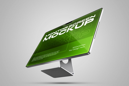 Levitating Monitor Screen Mockup