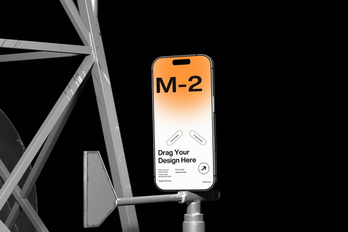Industrial Stand Phone Mockup Template